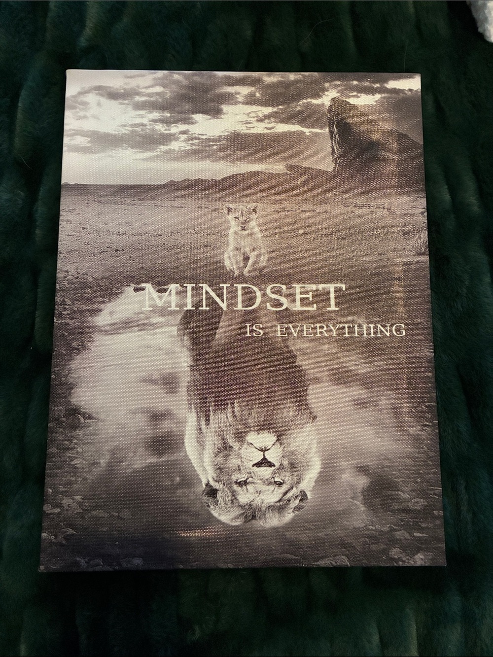 Mindset Is Everything Wall Art - Monochrome Inspirational Canvas